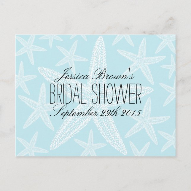 Starfish Beach Bridal Shower Recipe Cards (Front)