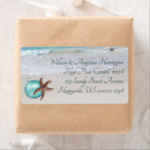 Beach Christmas Labels | Zazzle