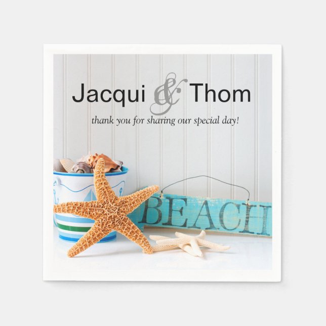 Starfish Beach Cocktail Party Napkins (Front)