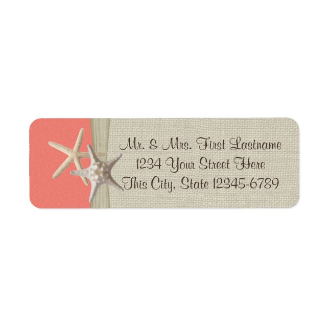 Starfish Beach Coral Label (Front)