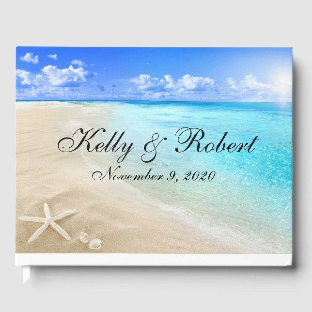 Starfish Beach Custom Wedding Guest Book (Front)