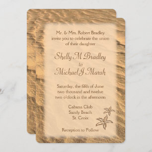 Starfish Beach Destination Wedding Invitation