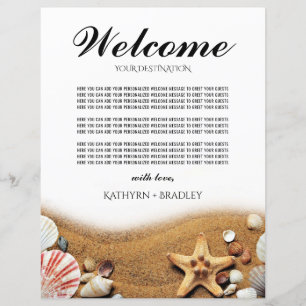 Starfish Beach Destination Welcome Wedding Letter
