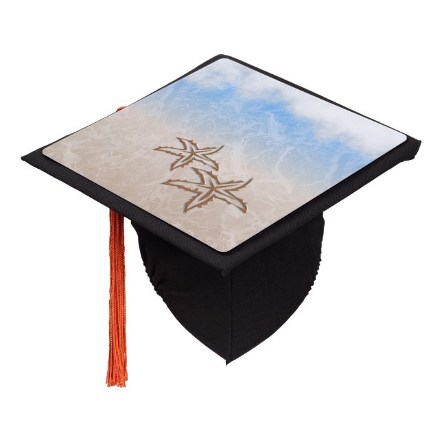 Starfish Beach Graduation Cap Topper (Angled)