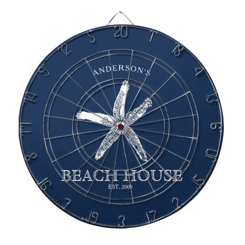 Starfish Beach House Family Name Dart Board