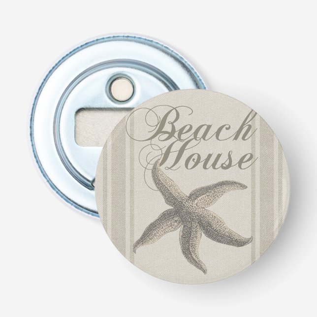 Starfish Beach House Seashore Coastal Bottle Opener (Front)
