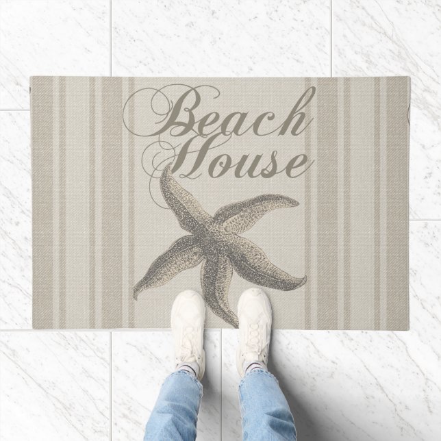 Starfish Beach House Seashore Coastal Doormat (Indoor)