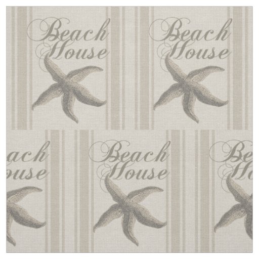 Starfish Beach House Seashore Coastal Fabric