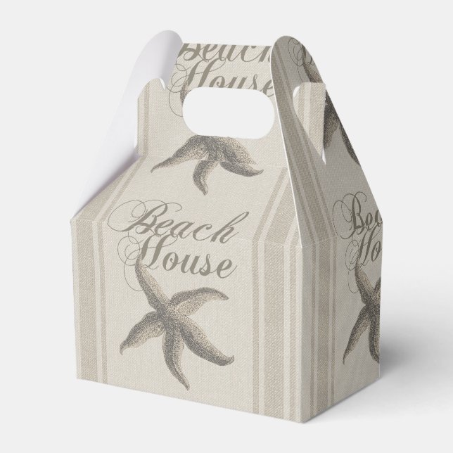 Starfish Beach House Seashore Coastal Favor Boxes (Front Side)