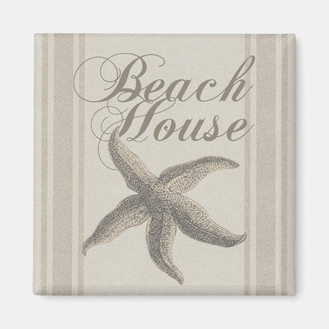 Starfish Beach House Seashore Coastal Magnet (Front)