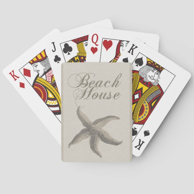Starfish Beach House Seashore Coastal Poker Cards (Back)
