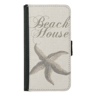 Starfish Beach House Seashore Coastal Wallet Phone Case For Samsung Galaxy S5