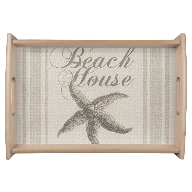 Starfish Beach House Seashore Coastal Serving Tray (Front)