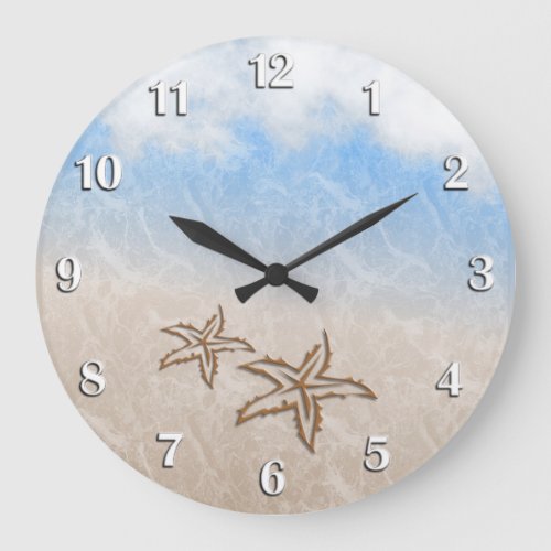 Starfish Beach Large Clock