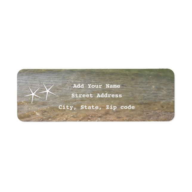 Starfish Beach Ocean Nautical Custom Weddings Label (Front)
