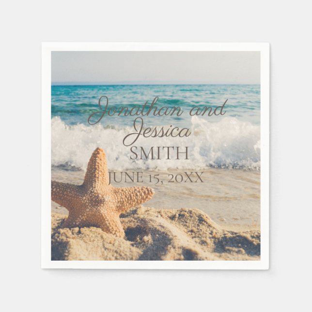 Starfish Beach Ocean Sand Between Toes Wedding Napkins (Front)