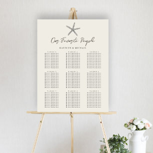 Starfish Beach Ocean Wedding 9 Table Seating Chart