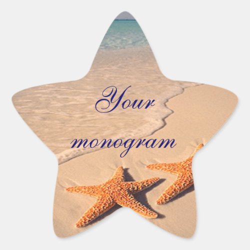 Starfish Beach Ocean Wedding Envelope Seals Labels