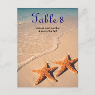 Starfish Beach Ocean Wedding Table Cards number