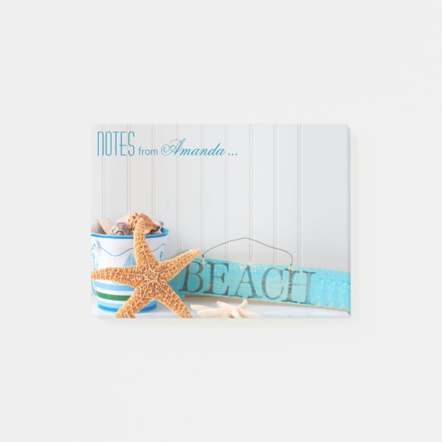 Starfish Beach Personalized Post-it Notes (Front)