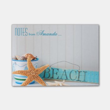 Starfish Beach Personalized Post-it Notes by glamprettyweddings at Zazzle