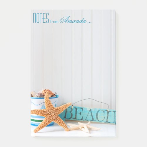 Starfish Beach Personalized Post_it Notes