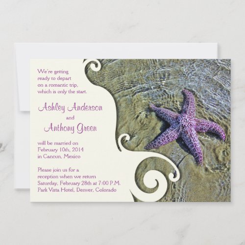 Starfish Beach Post Wedding Reception Only 2 Invitation