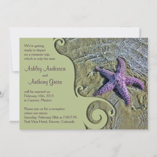 Starfish Beach Post Wedding Reception Only Invitation