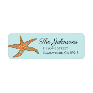 Starfish Beach Return Address Label