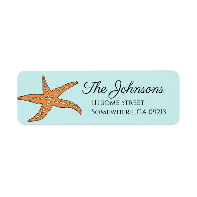 Starfish Beach Return Address Label (Front)