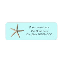 Starfish beach return address label.