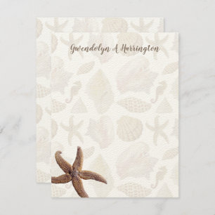 Starfish Beach Shells Blank Personalized Notes Invitation
