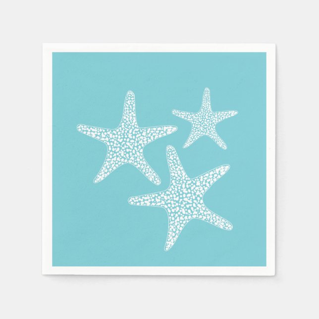 Starfish beach  summer nautical  design napkins (Front)