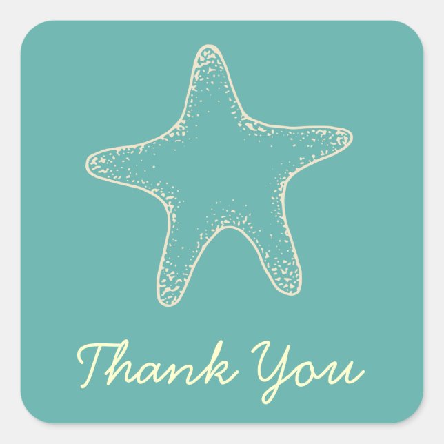 Starfish Beach Thank You Stickers (Front)