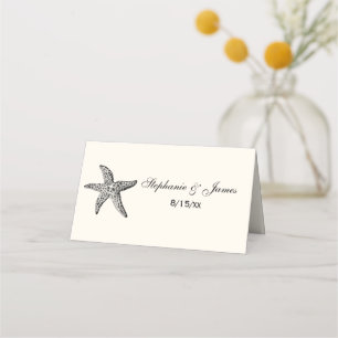 Starfish Beach Theme Escort Card Place Card Ivory