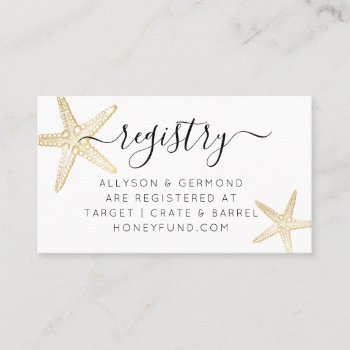 Starfish Beach Theme Gift Registry Card by PaperGrapeTravel at Zazzle