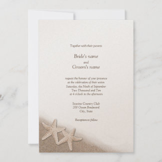 Starfish Beach Theme Wedding Invitations
