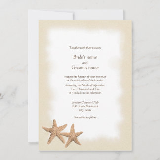 Starfish Beach Theme Wedding Invitations