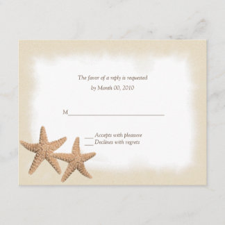 Starfish Beach Theme Wedding RSVP Cards