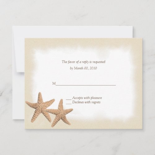 Starfish Beach Theme Wedding RSVP Cards