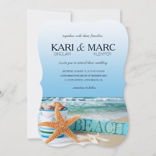 Starfish Beach Tropical Summer Wedding Invitation