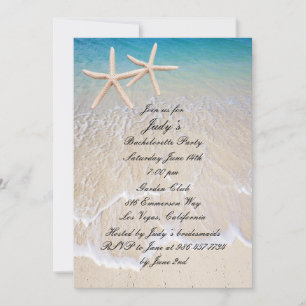 Starfish Beach Wedding Bachelorette Party Invite