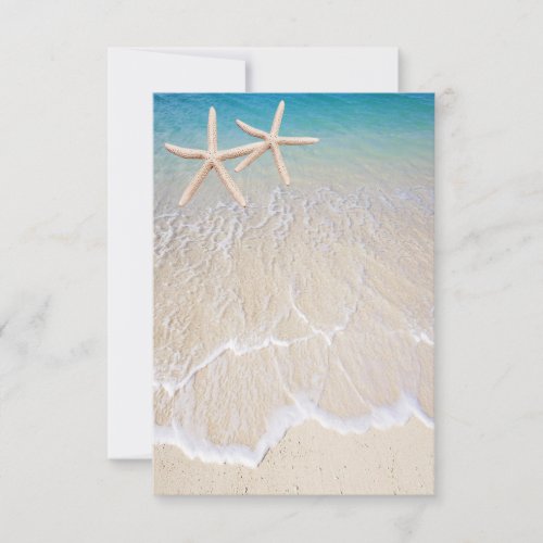 Starfish Beach Wedding Blank Card