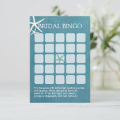 Starfish Beach Wedding Bridal Shower Bingo Cards (Standing Front)