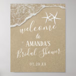 Starfish Beach Wedding Bridal Shower Welcome Poster at Zazzle