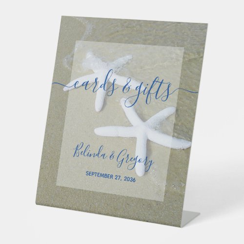 Starfish Beach Wedding Cards  Gifts Pedestal Sign