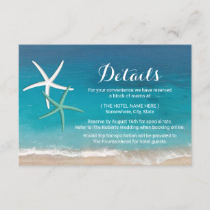 Starfish Beach Wedding Details Enclosure Card