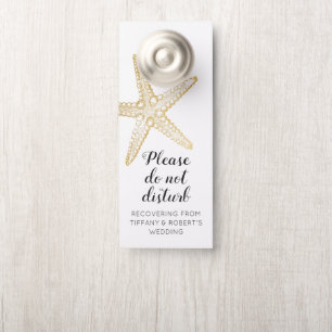 Starfish Beach Wedding Door Hanger Do Not Disturb