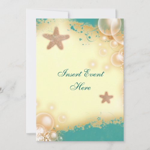 Starfish beach wedding engagement birthday invitation