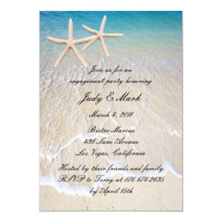 Starfish Beach Wedding Engagement Party Invitation